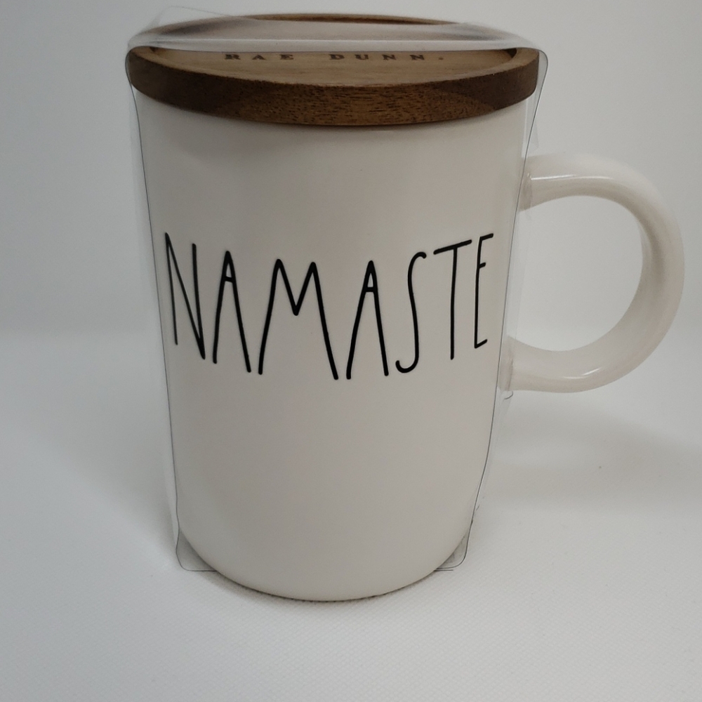 Rae Dunn Namaste Coffee Mug w/ Lid Coaster